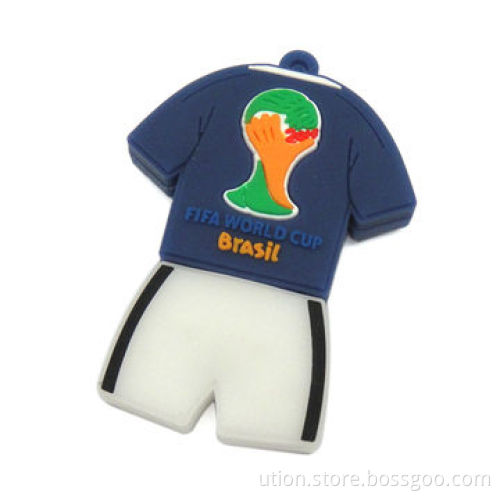 2014 World Cup Polo Shirt PVC USB Flash Drive with 1 to 32GB Memory Capacity, OEM Orders Welcomed